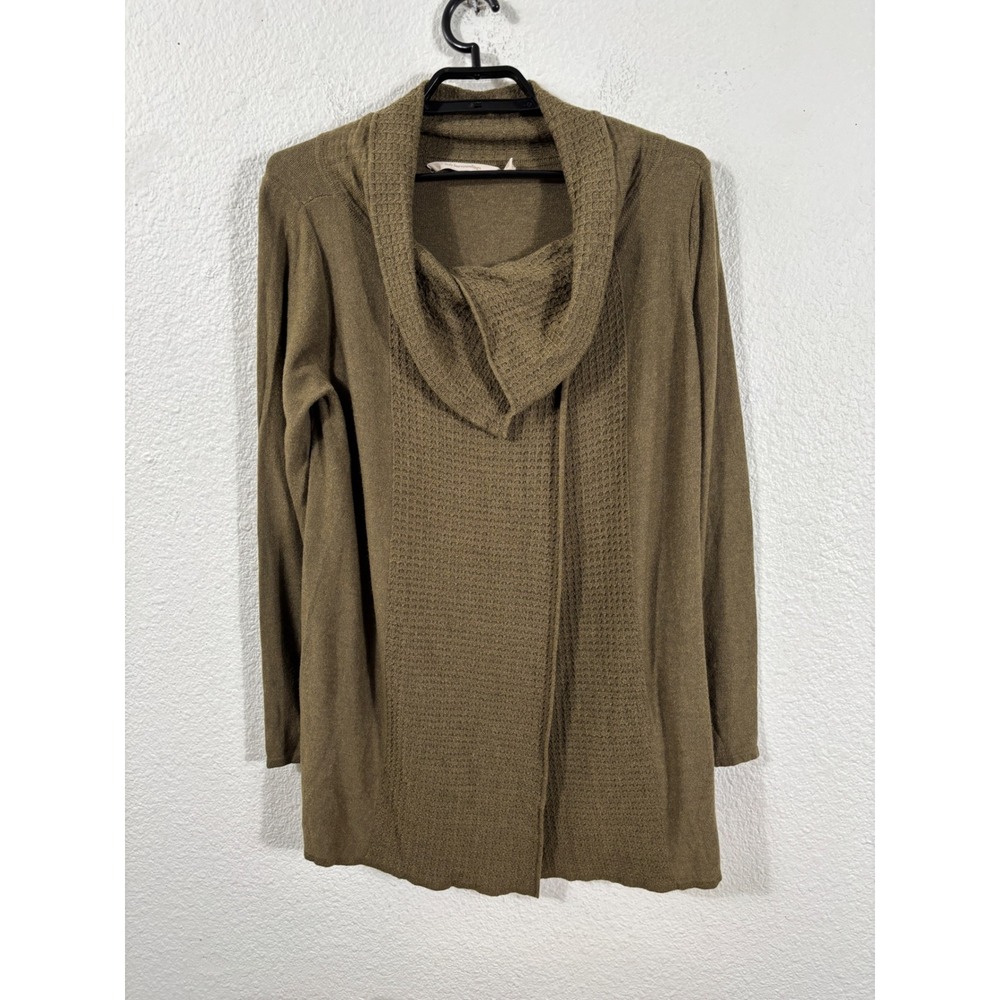 Soft Surroundings Cardigan Womens S Olive Green Cowl Neck Lagenlook Oversized